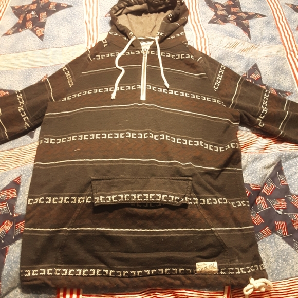 Vans Quarter Zip Tribal Print Hoodie Size M - Picture 1 of 4